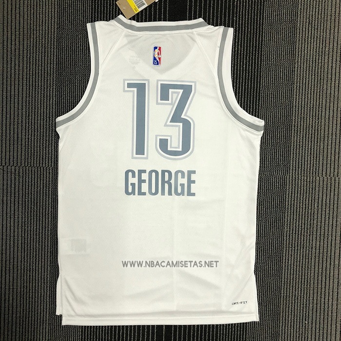 Camiseta Oklahoma City Thunder Paul George NO 13 Ciudad 2021-22 Blanco